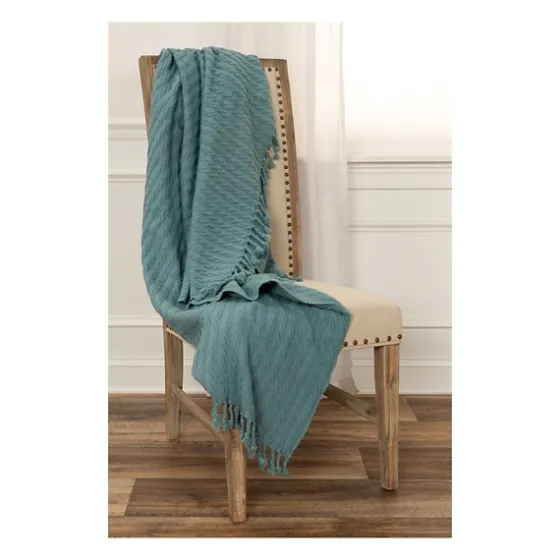 Teal Cable Knit Tassel Throw-Kirkland's Home Best Sale