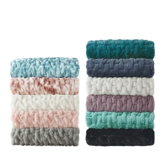 Teal Ruched Faux Fur Throw-Kirkland's Home Flash Sale