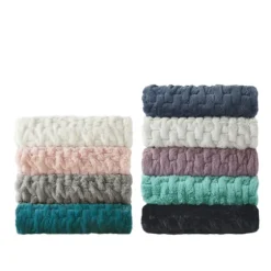 Teal Ruched Faux Fur Throw-Kirkland's Home Flash Sale