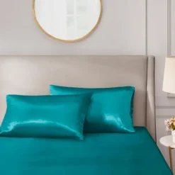 Teal Satin King 2-Pc. Pillow Case Set-Kirkland's Home Store