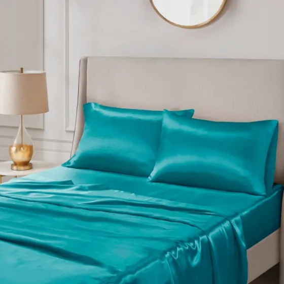 Teal Satin King 2-Pc. Pillow Case Set-Kirkland's Home Store