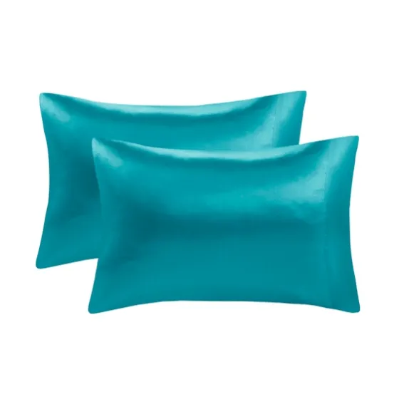 Teal Satin Standard 2-Pc. Pillow Case Set-Kirkland's Home Store