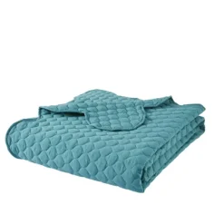 Teal Scalloped Crinkle 3-Pc. Full/Queen Quilt Set-Kirkland's Home Store