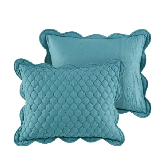 Teal Scalloped Crinkle 3-Pc. Cali King Quilt Set-Kirkland's Home Outlet