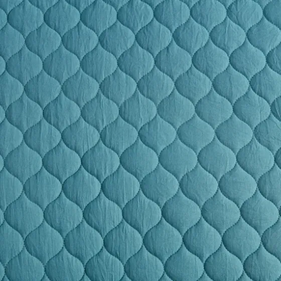 Teal Scalloped Crinkle 3-Pc. Cali King Quilt Set-Kirkland's Home Outlet