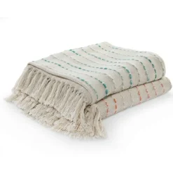 Teal Shimmer Stripe Woven Throw-Kirkland's Home New