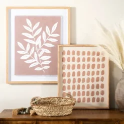 Terracotta Paint Dab On Linen Framed Art Print-Kirkland's Home Clearance