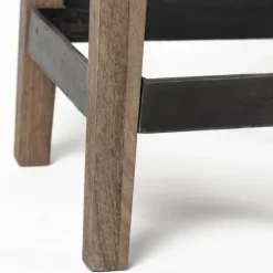 Terry Black Metal And Brown Wood Counter Stool-Kirkland's Home Fashion