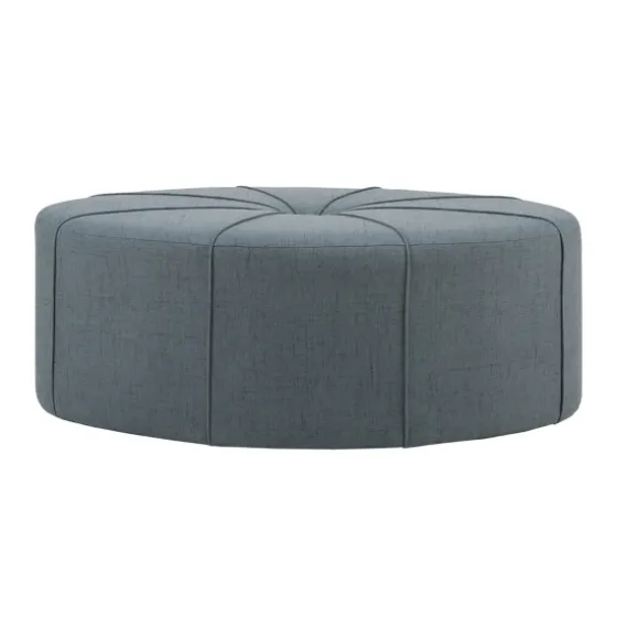Thick Welting Center Button Oval Ottoman-Kirkland's Home Flash Sale