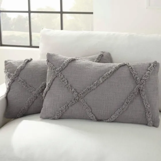 Tufted Diamond Lumbar Pillows, Set Of 2-Kirkland's Home Online