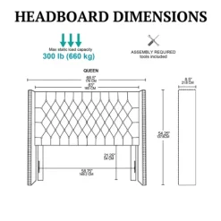 Tufted Upholstered Metal Leg Queen Headboard-Kirkland's Home Discount