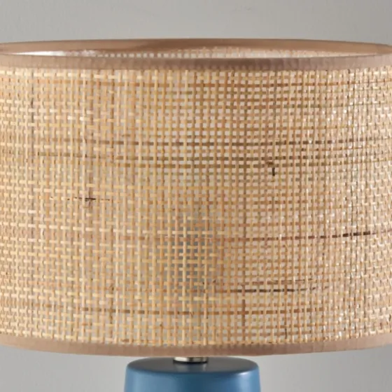 Turquoise Ceramic & Rat Shade Table Lamp-Kirkland's Home Best Sale
