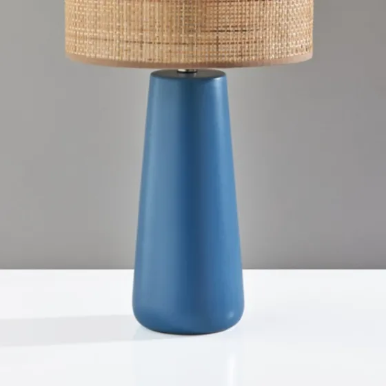 Turquoise Ceramic & Rat Shade Table Lamp-Kirkland's Home Best Sale