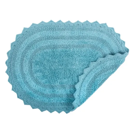 Turquoise Large Crochet Oval Bath Mat-Kirkland's Home Flash Sale