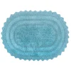 Turquoise Small Crochet Oval Bath Mat-Kirkland's Home Store