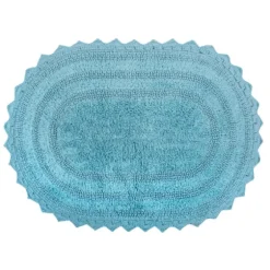 Turquoise Small Crochet Oval Bath Mat-Kirkland's Home Store