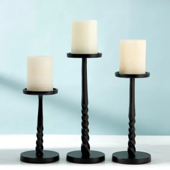Twisted Metal Pillar Candle Holder, 10 In.-Kirkland's Home Online