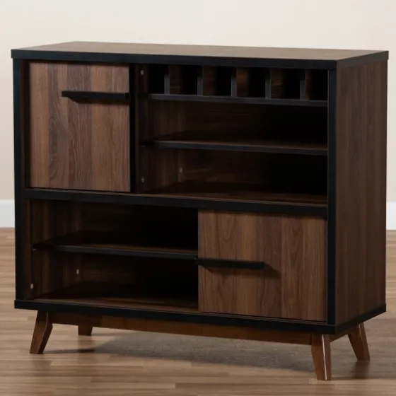 Two Tone Walnut Wood Wine Storage Cabinet-Kirkland's Home Best Sale