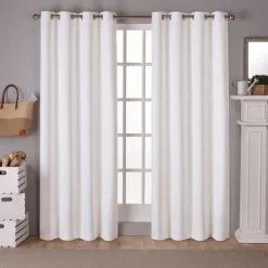 Vanilla Sateen Curtain Panel Set, 84 In.-Kirkland's Home Fashion