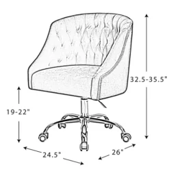 Velvet Tufted Golden Leg Swivel Office Chair-Kirkland's Home Hot