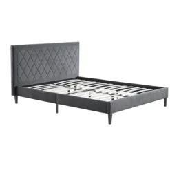 Viv Charcoal Diamond Tufted Full Bed Frame-Kirkland's Home Fashion