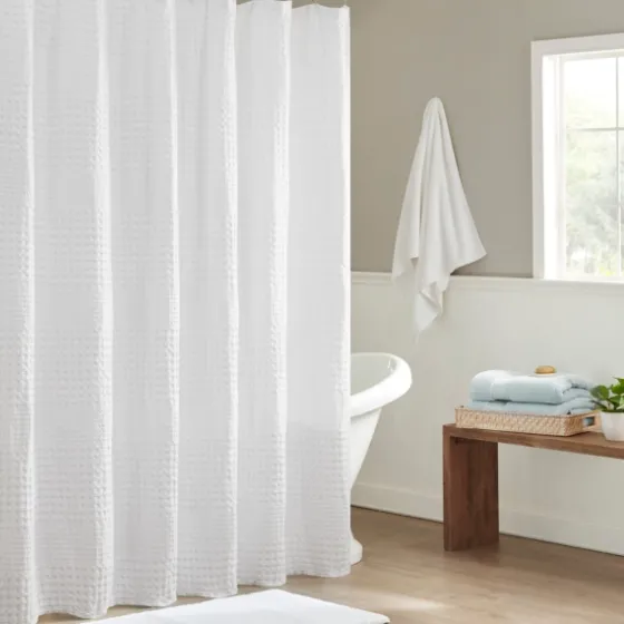 Waffle Cotton Shower Curtain-Kirkland's Home Flash Sale