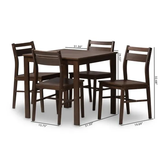Walnut Contemporary Wood 5-Pc. Dining Set-Kirkland's Home Sale