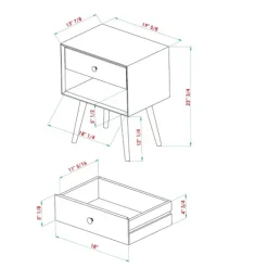 Walnut 1-Drawer Mid Century Nightstand-Kirkland's Home Fashion