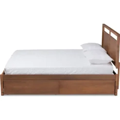 Walnut 4-Drawer Queen Bed Frame With Headboard-Kirkland's Home Best Sale