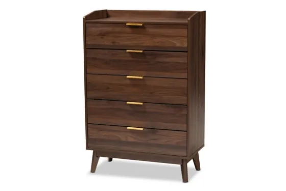 Walnut 5-Drawer Wood Chest-Kirkland's Home Fashion