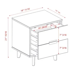 Walnut Mid-Century Modern 2-Drawer Nightstand-Kirkland's Home Cheap