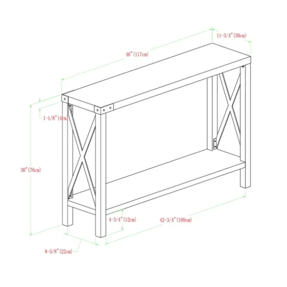 Walnut Rustic Farmhouse X-Frame Console Table-Kirkland's Home Best Sale