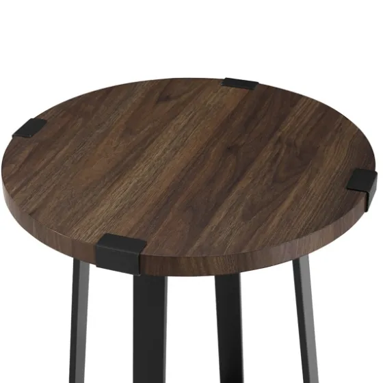 Walnut Urban Rustic Round Accent Table-Kirkland's Home Shop