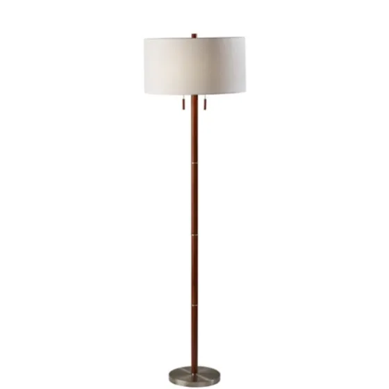 Walnut Wood And Silver Floor Lamp, 66 In.-Kirkland's Home Cheap