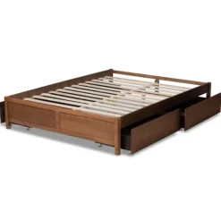 Walnut Wood 4-Drawer Full Platform Bed-Kirkland's Home Flash Sale