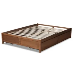 Walnut Wood 4-Drawer King Platform Bed-Kirkland's Home Store