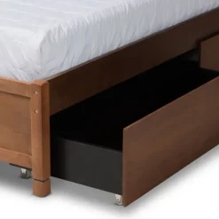 Walnut Wood 4-Drawer King Platform Bed-Kirkland's Home Store