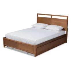 Walnut Wood Headboard 4-Drawer King Platform Bed-Kirkland's Home Online