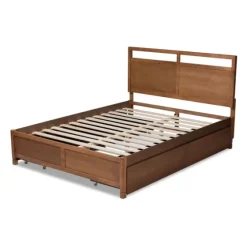 Walnut Wood Headboard 4-Drawer King Platform Bed-Kirkland's Home Online