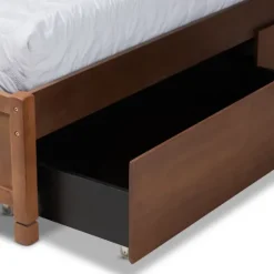 Walnut Wood Headboard 4-Drawer King Platform Bed-Kirkland's Home Online