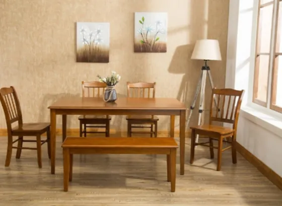 Walnut Wooden Dining Bench-Kirkland's Home Shop