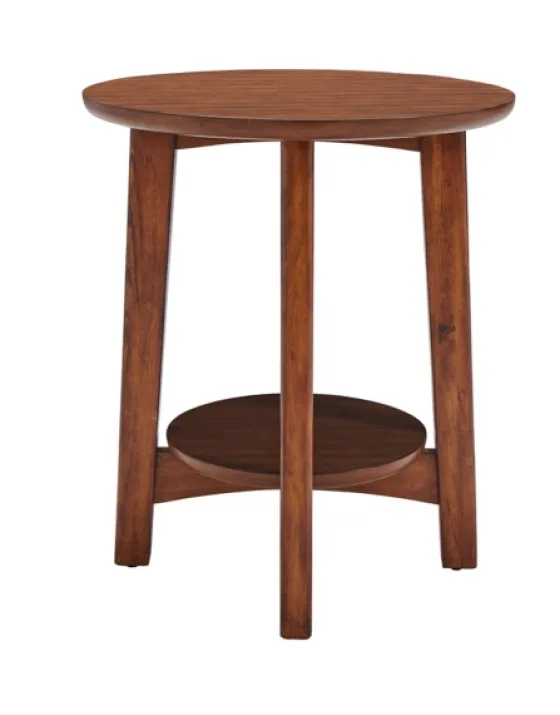 Warm Chestnut Wood Round Accent Table-Kirkland's Home Best Sale