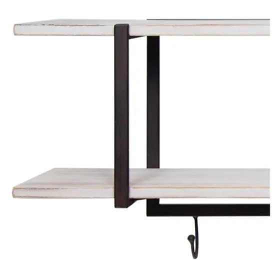 Washed Two Tier Metal And Wood Wall Shelf-Kirkland's Home Cheap