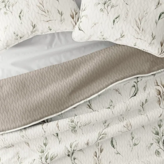 Watercolor Leaves Reversible 2-Pc. Twin Quilt Set-Kirkland's Home Outlet
