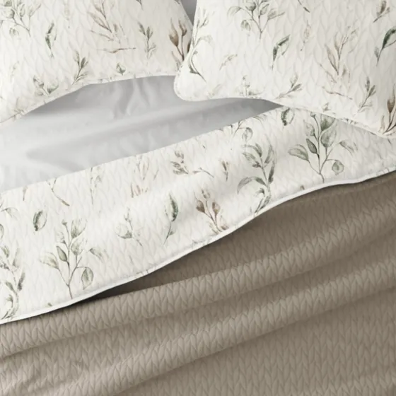 Watercolor Leaves Reversible 3-Pc. Queen Quilt Set-Kirkland's Home Store