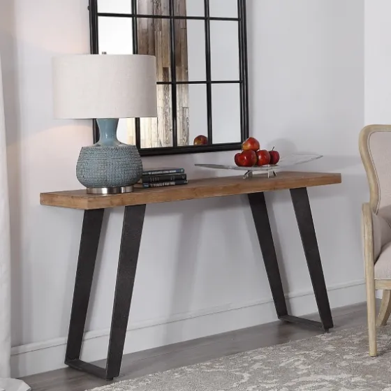 Weathered Oak And Metal Console Table-Kirkland's Home Online