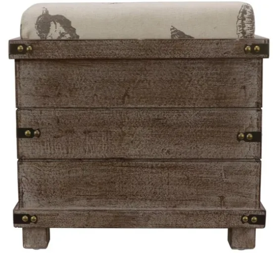 Weathered Wood Seashell Storage Ottoman-Kirkland's Home Hot