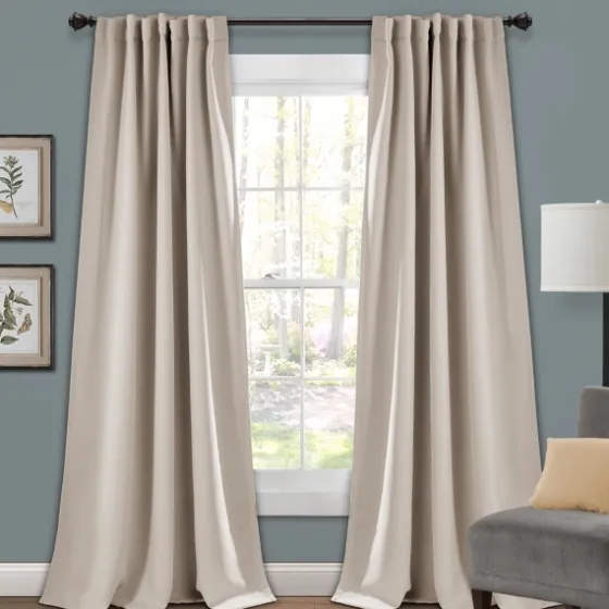 Wheat Back Tab Blackout Curtain Panel Set, 84 In.-Kirkland's Home Clearance