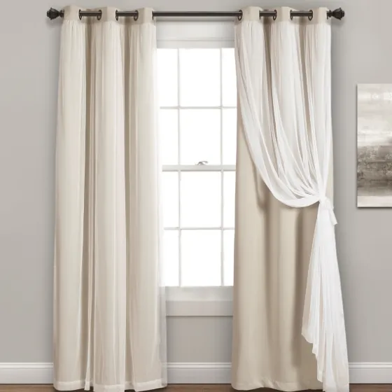 Wheat Curtain Panel Set With Overlay, 120 In.-Kirkland's Home Best