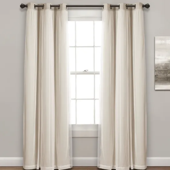 Wheat Curtain Panel Set With Overlay, 120 In.-Kirkland's Home Best